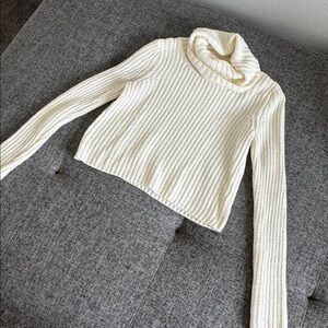 Charlotte Russe Cream Knit Turtleneck Sweater